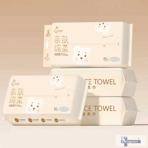 Tisu pembersihan muka, 80 kiraan, tekstur mutiara, 200x180mm